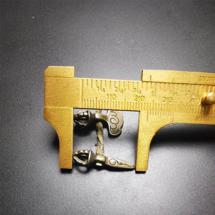 Amulet,Mini Phurba and Kartika knife of the dakinis - Tibetan Buddhist amulet, size reference