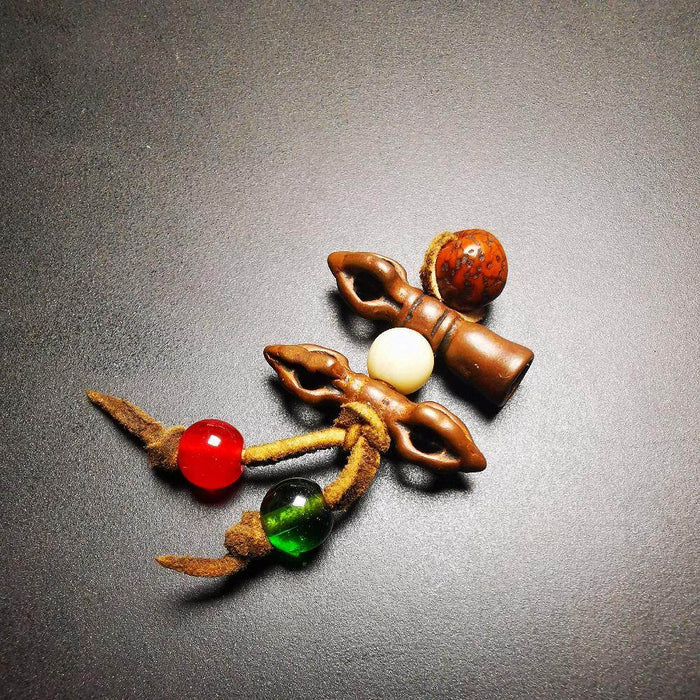Amulet,Mini Vajra and Tibetan Bell Bead Pendant - Tibetan Buddhist amulet, view 4