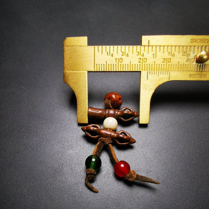 Amulet,Mini Vajra and Tibetan Bell Bead Pendant - Tibetan Buddhist amulet, view 7