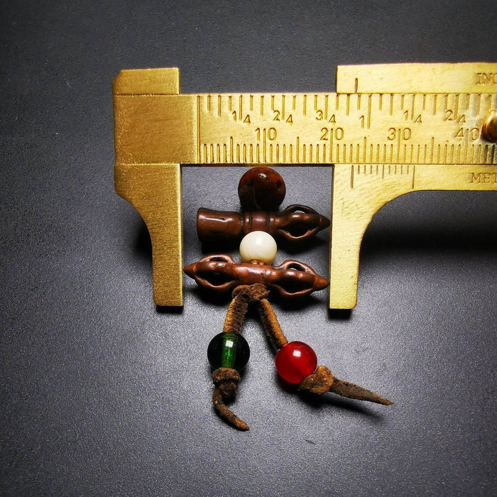 Amulet,Mini Vajra and Tibetan Bell Bead Pendant - Tibetan Buddhist amulet, view 8