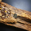 Amulet,Wheel Pendant for Prayer Bead 0.43" - Tibetan Buddhist amulet, front view