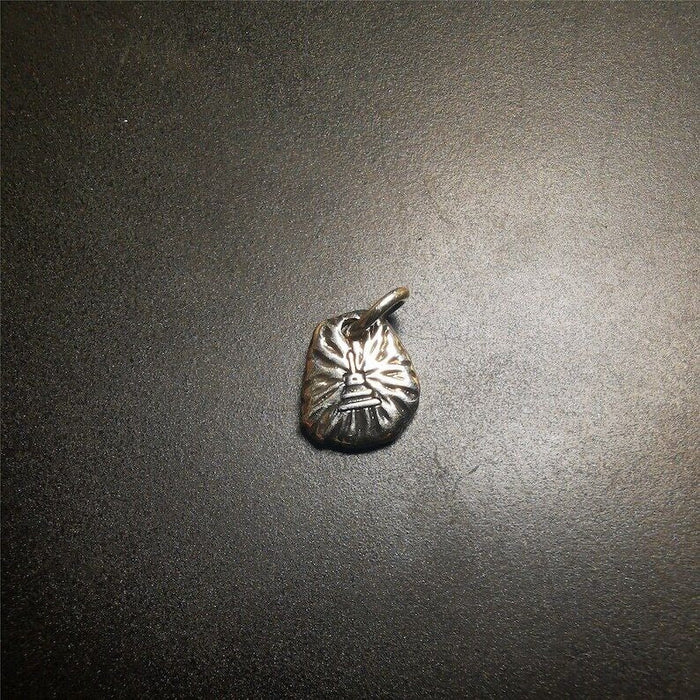 Amulet,Wheel Pendant for Prayer Bead 0.43" - Tibetan Buddhist amulet, view 7