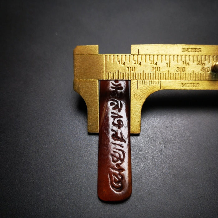 Amulet,Yak Bone,Sutra Pendant 2.2" - Tibetan Buddhist amulet, view 7
