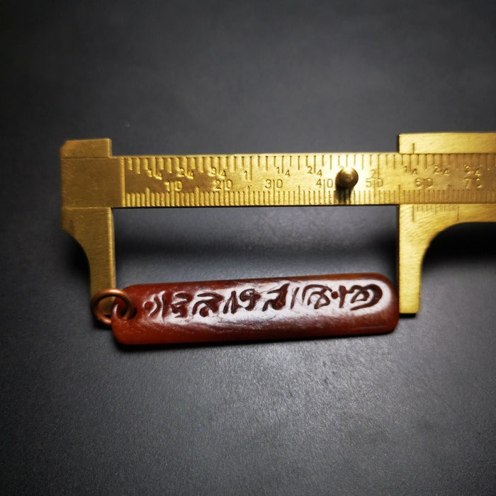 Amulet,Yak Bone,Sutra Pendant 2.2" - Tibetan Buddhist amulet, view 8