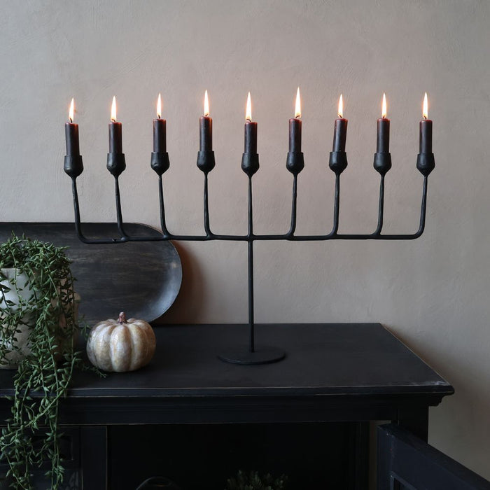 Antique Coal 9-Arm Candleholder