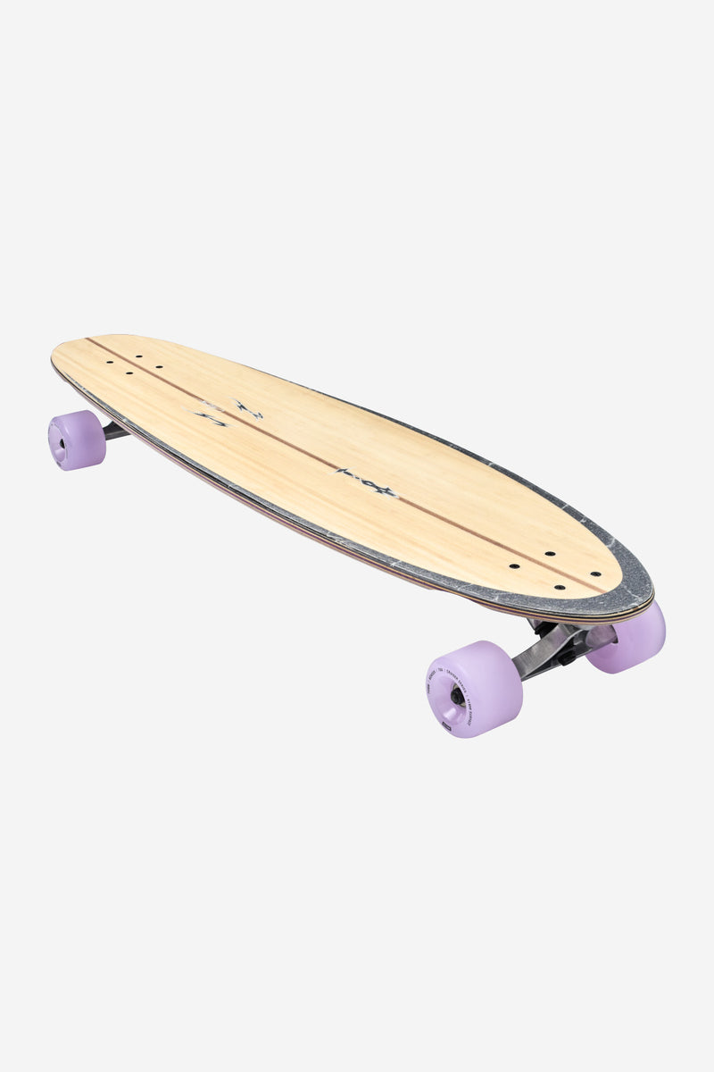 Archer Classic Longboard 38 inch Bamboo Purple with purple wheels viewed from the side