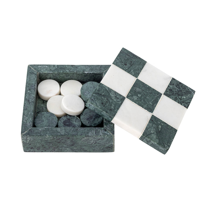 Aske Decorative Tic-Tac-Toe in Green Marble
