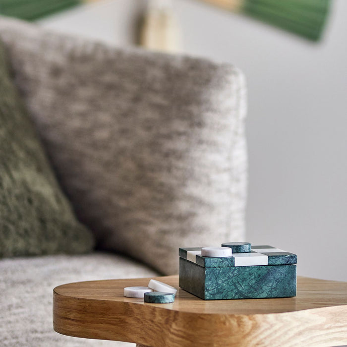 Aske Decorative Tic-Tac-Toe in Green Marble