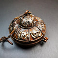 Astamangal Tingsha case - 3.15" - Tibetan Buddhist art, front view