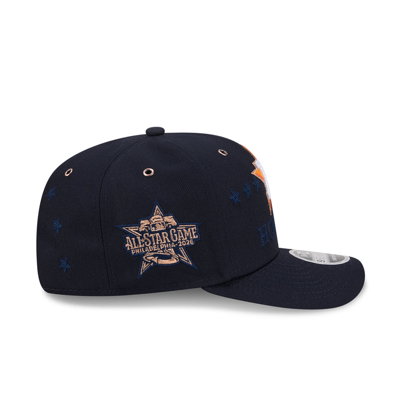 Navy baseball cap with All-Star Game front patch and metal eyelets