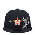Navy snapback cap with H logo and Bugs Bunny graphic, orange accents