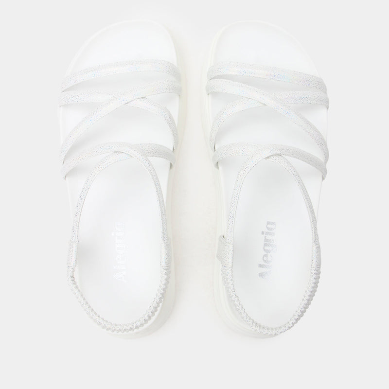 Audie Phosphorescence White Sandal | Alegria Shoes