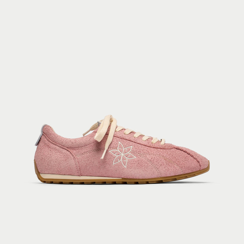 Aurora - Baby Pink Suede Wide Fit Sneakers