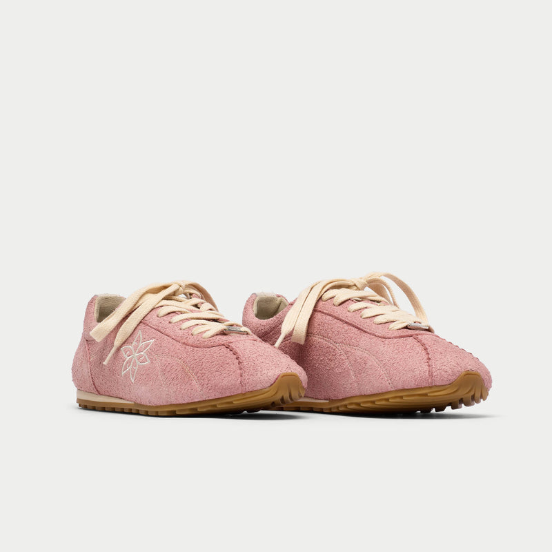 Aurora - Baby Pink Suede Wide Fit Sneakers