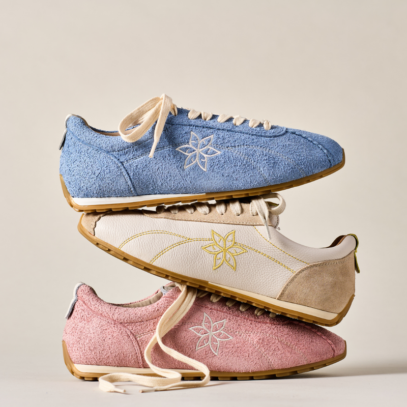 Aurora - Baby Pink Suede Wide Fit Sneakers