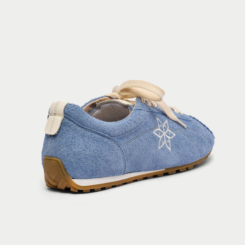 Aurora - Ice Blue Suede Wide Fit Sneakers