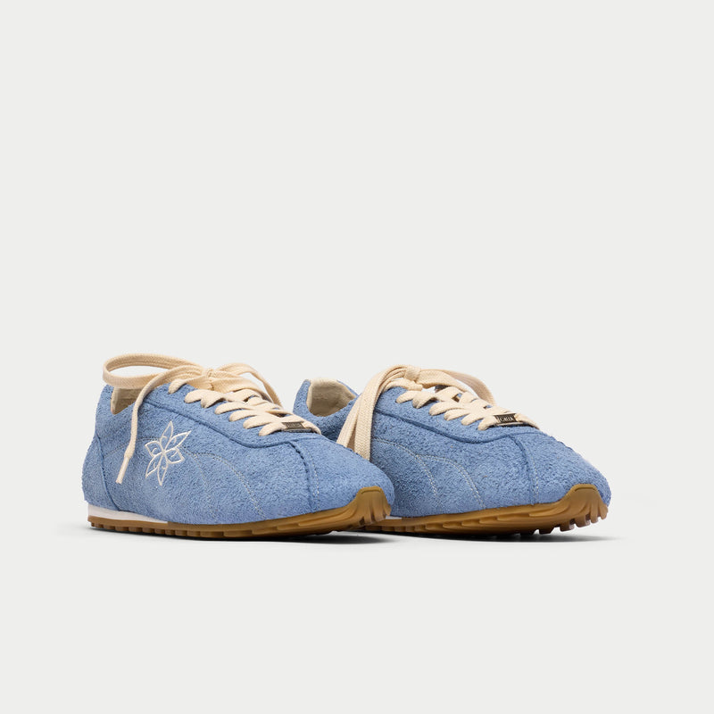 Aurora - Ice Blue Suede Wide Fit Sneakers