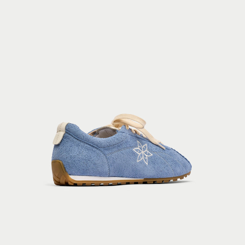 Aurora - Ice Blue Suede Wide Fit Sneakers