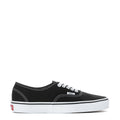 Women's Vans Authentic Wide sneakers in black with white laces and side stitching