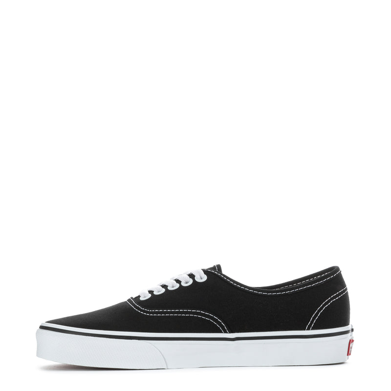 Black Vans Authentic Wide sneakers with white sole and stitched side seams