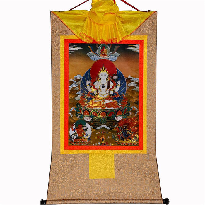 Chenrezig - Tibetan thangka painting, view 8