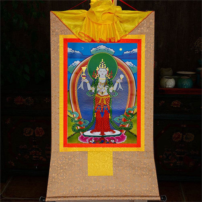 Chenrezig - Tibetan thangka painting, view 8