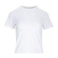White crew-neck short-sleeve baby tee shirt for women