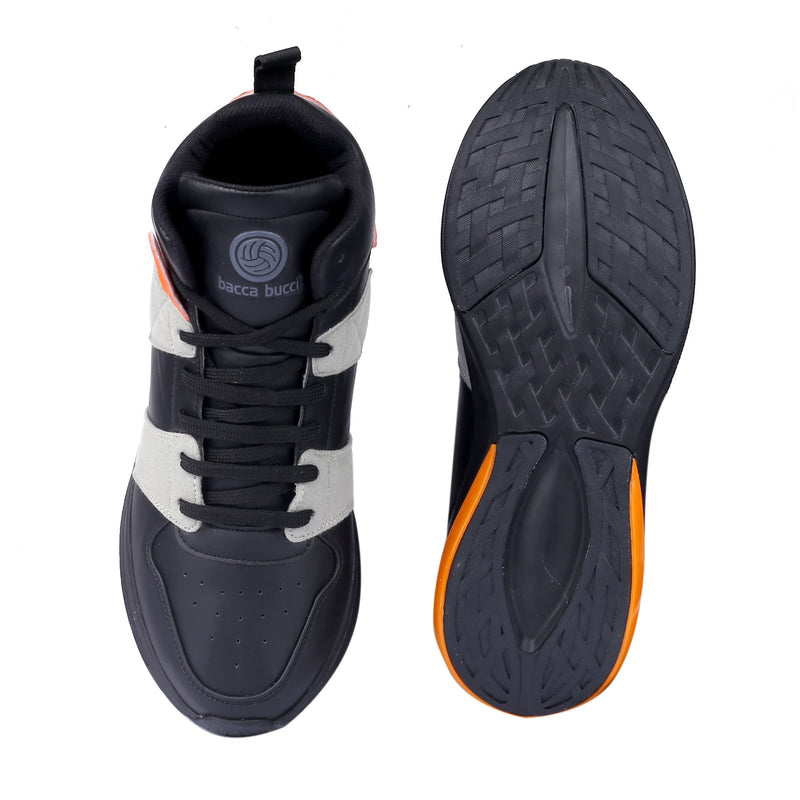 Bacca Bucci UNICORN Men's Fashion Hi-Top Sneakers Street Wear with Dual Air Cushion Rubber Outsole