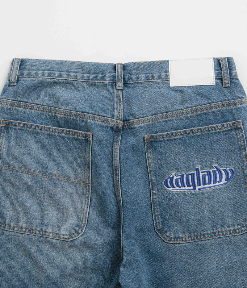 Baglady Warp Denim Shorts in Acid Wash