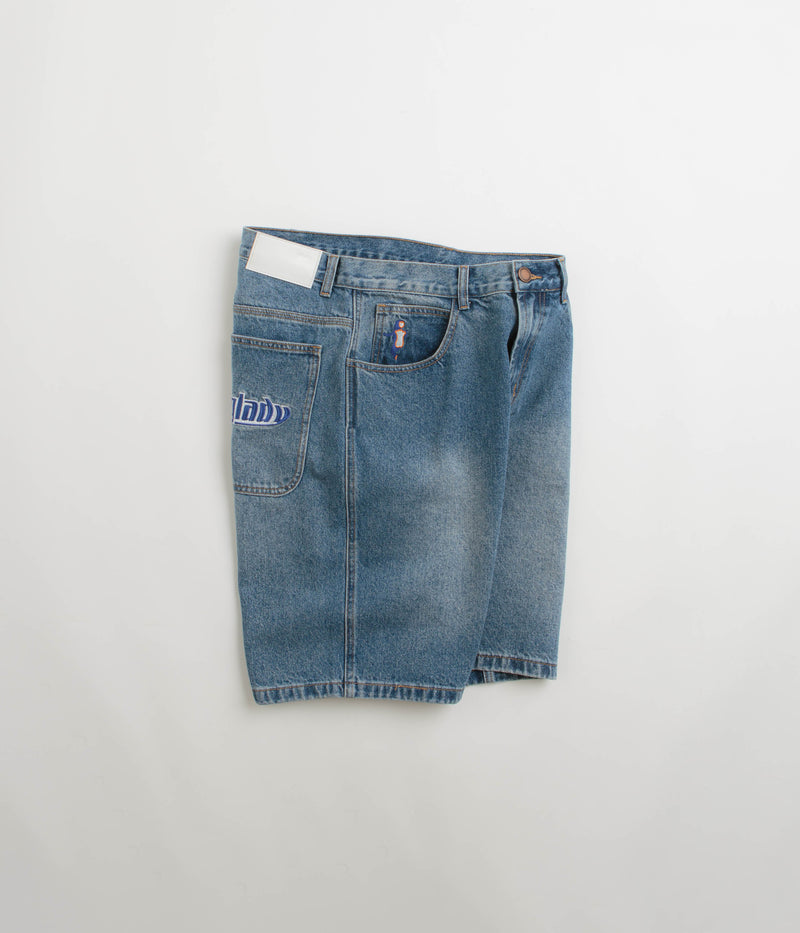 Baglady Warp Denim Shorts in Acid Wash