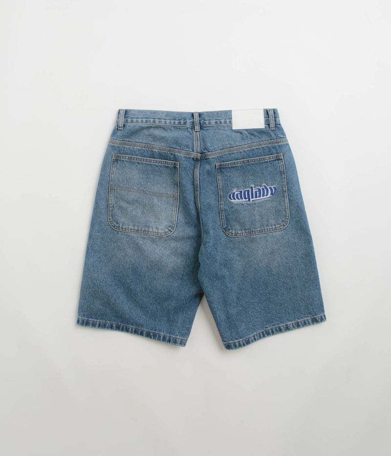 Baglady Warp Denim Shorts in Acid Wash