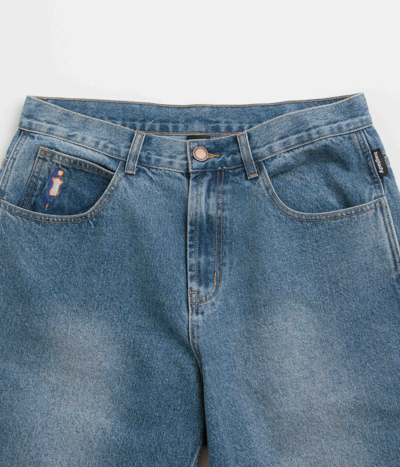 Baglady Warp Denim Shorts in Acid Wash