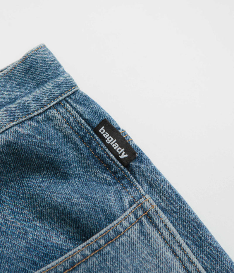 Baglady Warp Denim Shorts in Acid Wash
