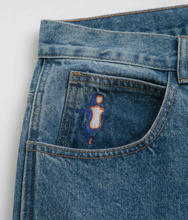 Baglady Warp Denim Shorts in Acid Wash