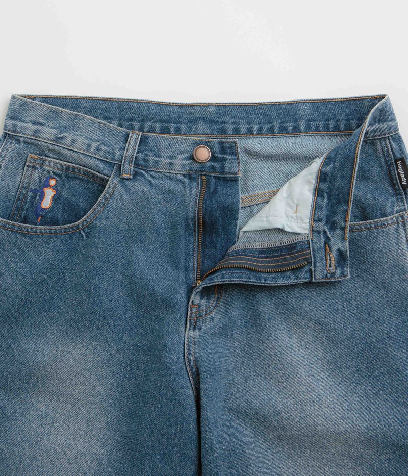 Baglady Warp Denim Shorts in Acid Wash