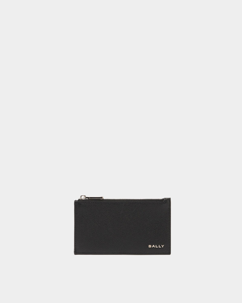 Bally Essential Card Holder in Black Grained Leather