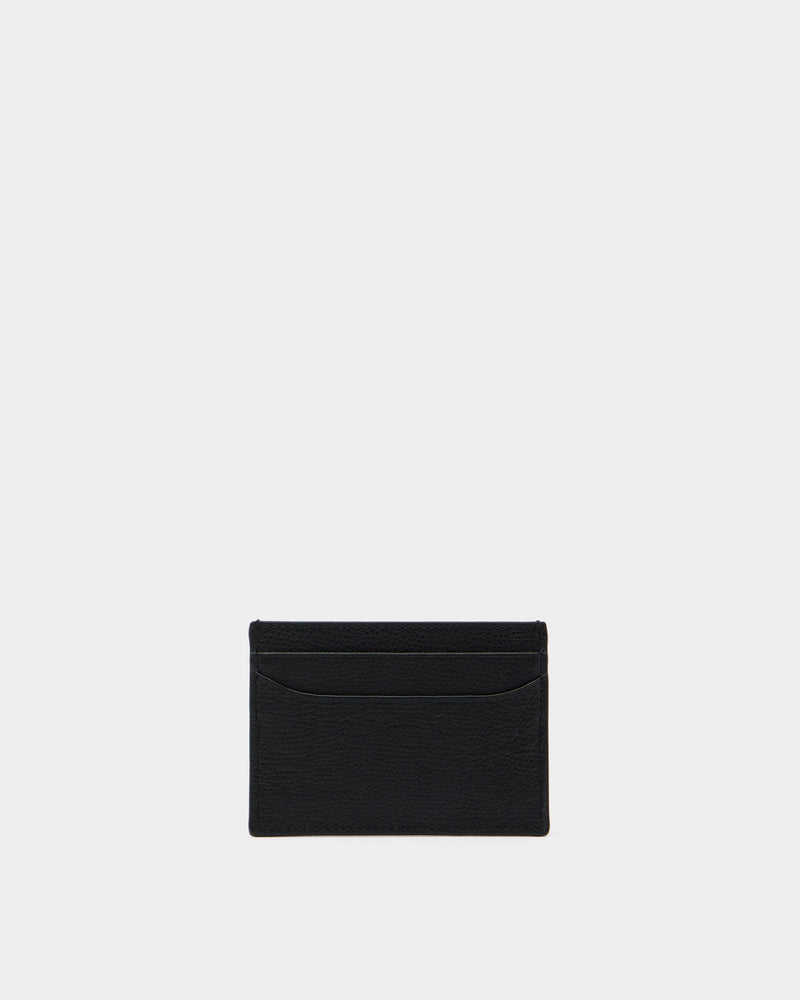 Bally Essential Card Holder in Black Grained Leather