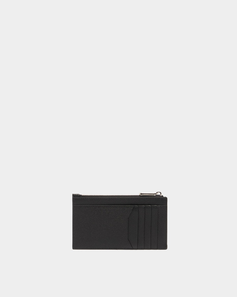 Bally Essential Card Holder in Black Grained Leather