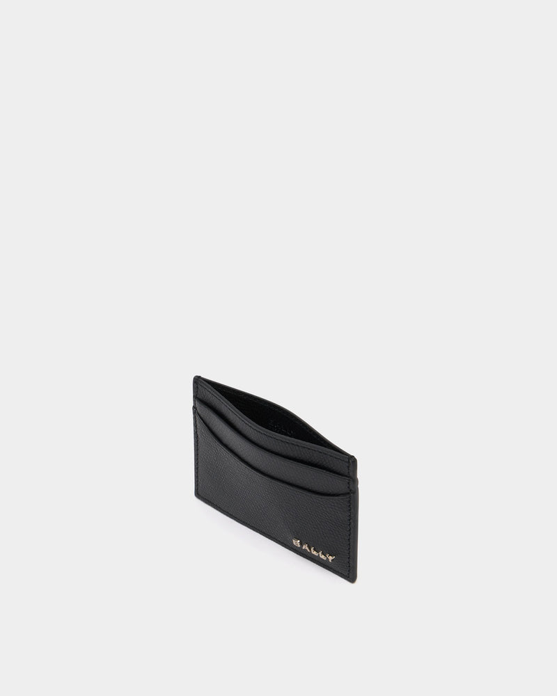 Bally Essential Card Holder in Black Grained Leather