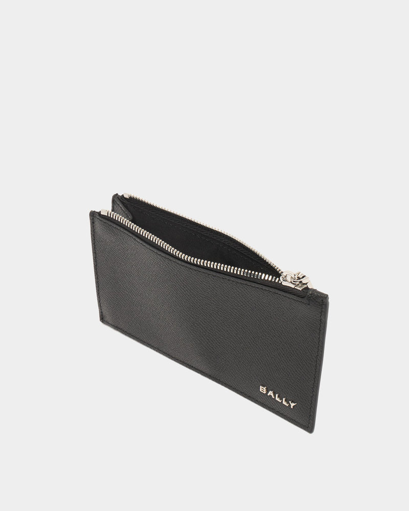Bally Essential Card Holder in Black Grained Leather