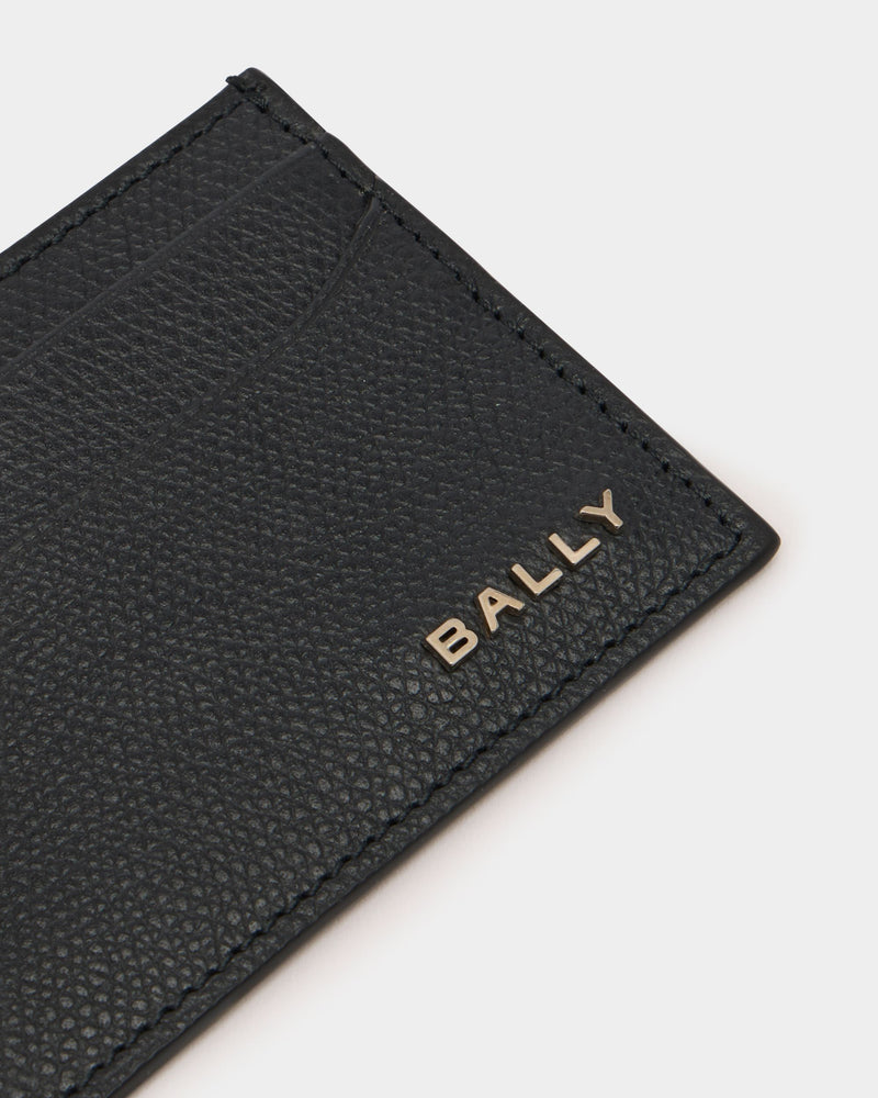 Bally Essential Card Holder in Black Grained Leather