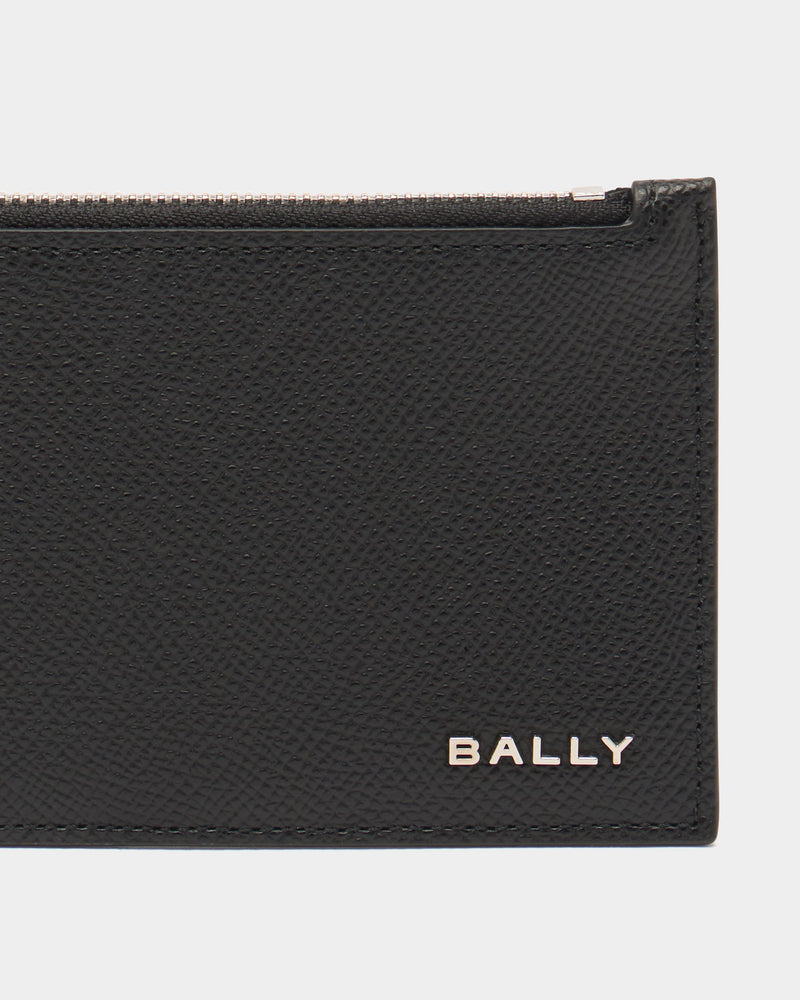 Bally Essential Card Holder in Black Grained Leather