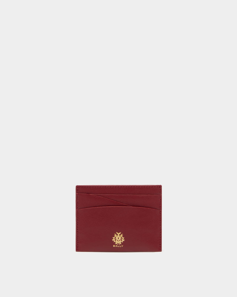 Bally Essential Card Holder in Ruby Red Leather