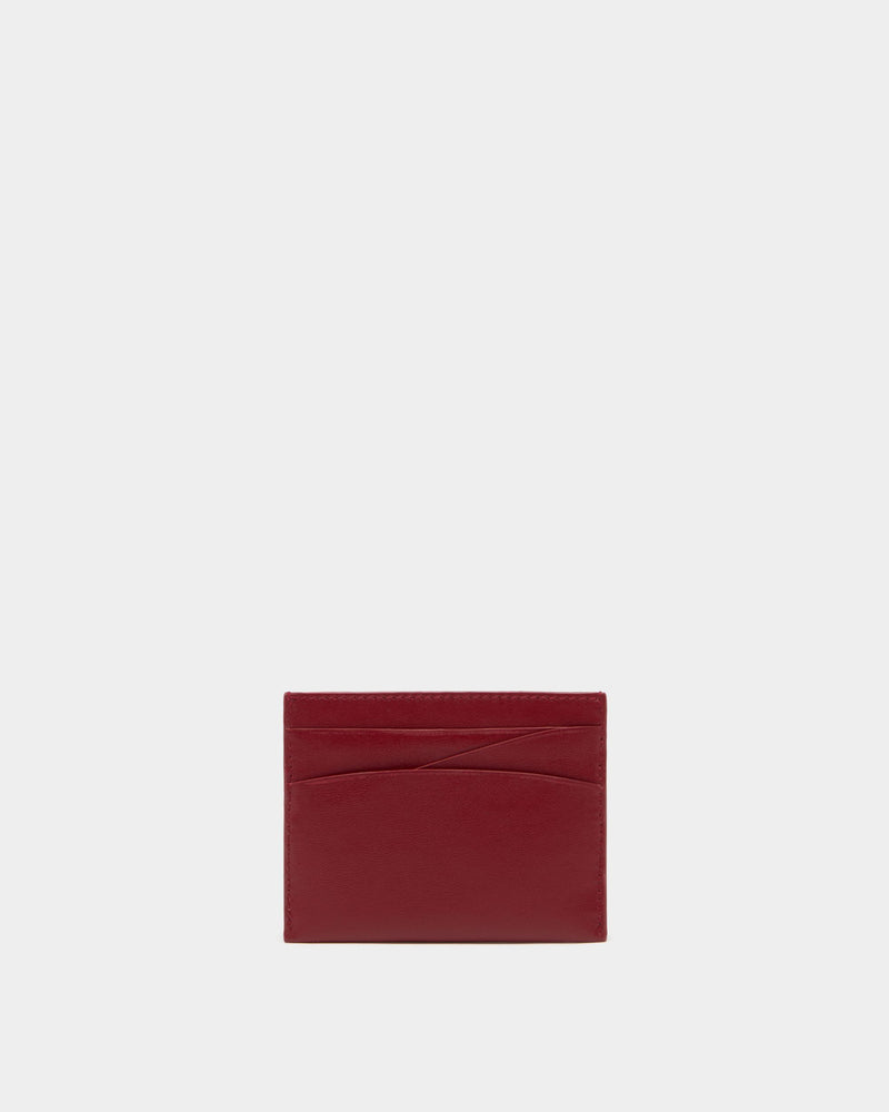 Bally Essential Card Holder in Ruby Red Leather