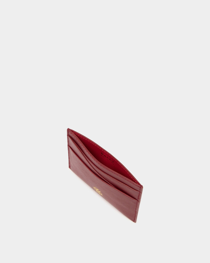 Bally Essential Card Holder in Ruby Red Leather