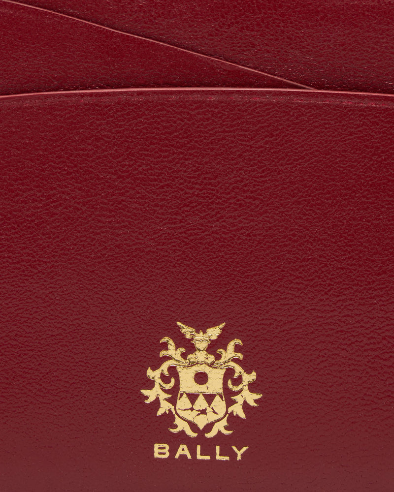 Bally Essential Card Holder in Ruby Red Leather