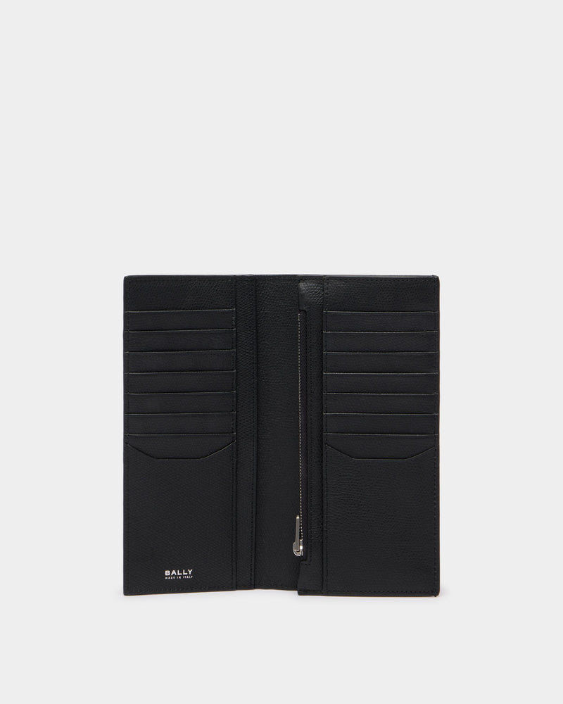 Bally Essential Continental Wallet in Black Grained Leather