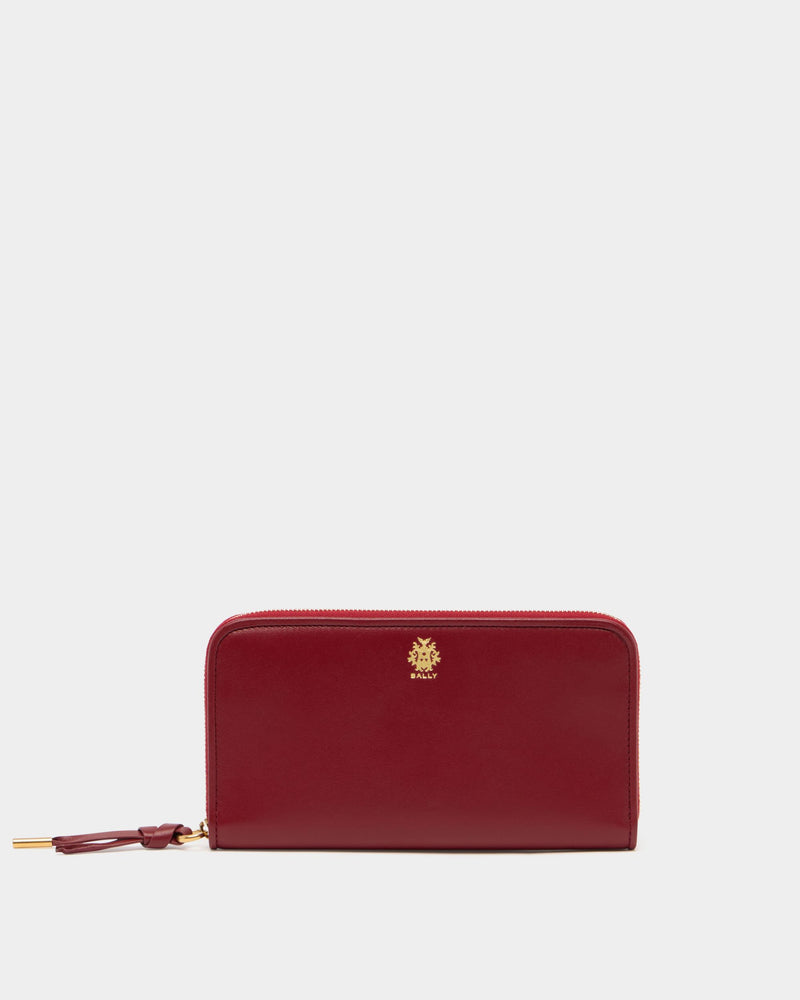 Bally Essential Long Wallet in Ruby Red Leather