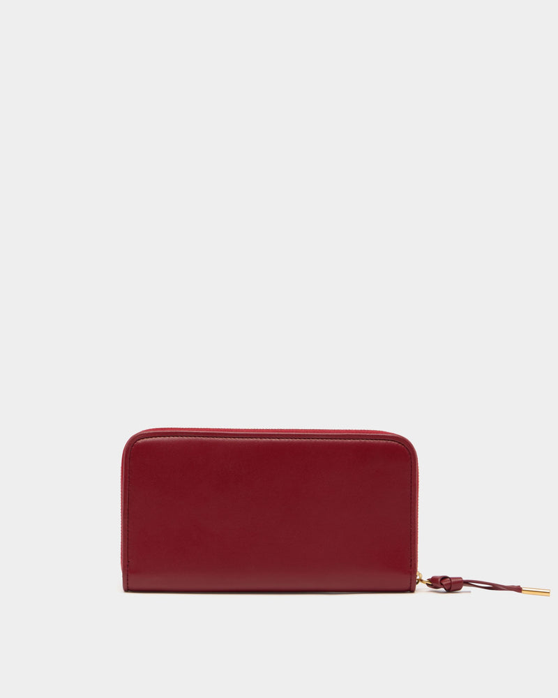 Bally Essential Long Wallet in Ruby Red Leather