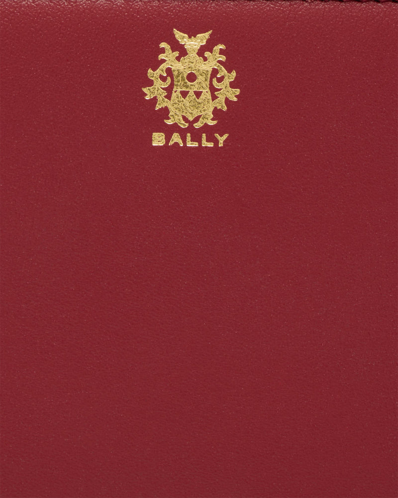 Bally Essential Long Wallet in Ruby Red Leather